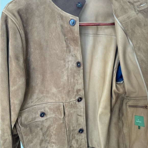 Sid Mashburn Button-Front Suede Bomber Jacket - Picture 4 of 4